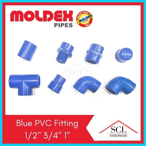 ๑ MOLDEX PVC Blue Fittings Coupling 1/2