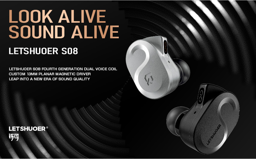 Letshuoer S08 Fourth Generation in Ear Monitor Earphone Dual-coil 13mm  Planar Magnetic Driver HiFi Wired in Ear Earbuds