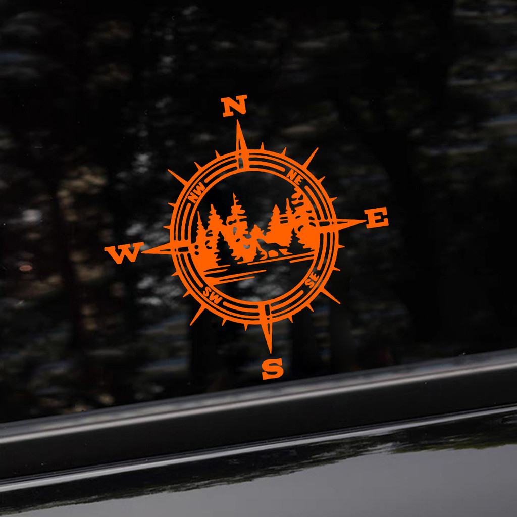 Compass Reflective Scooter Motorcycle Stickers Car Sticker Accessories ...