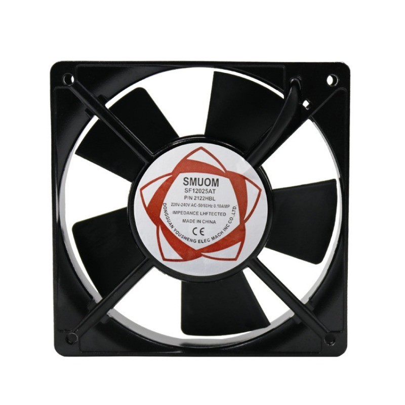 220V Metal 12CM Blower Cooling Fan with Grill Plug Iron Mesh Original ...