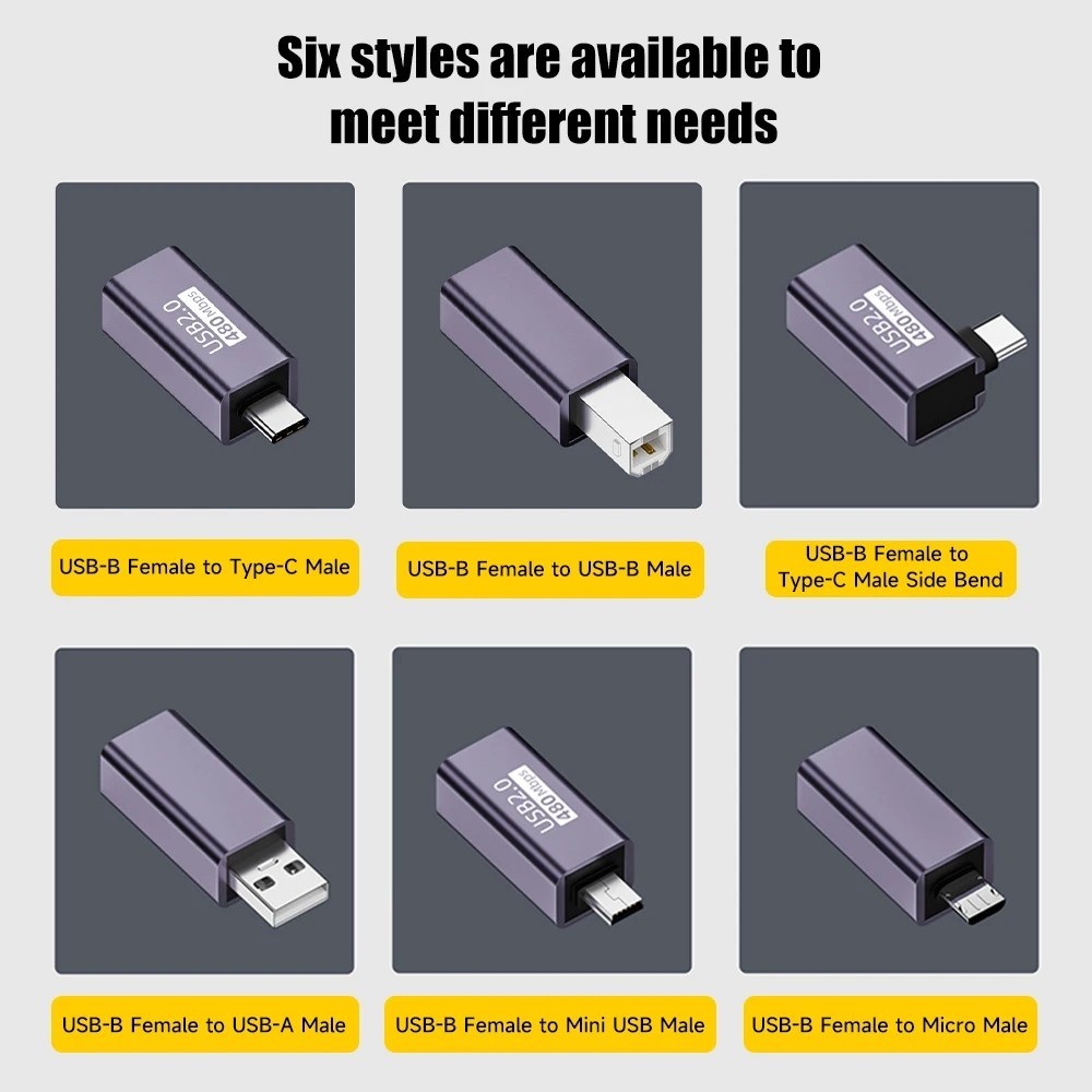 1Pcs 480Mbps Type-C/Micro USB 2.0 to USB-B Convert Adapter Connector ...