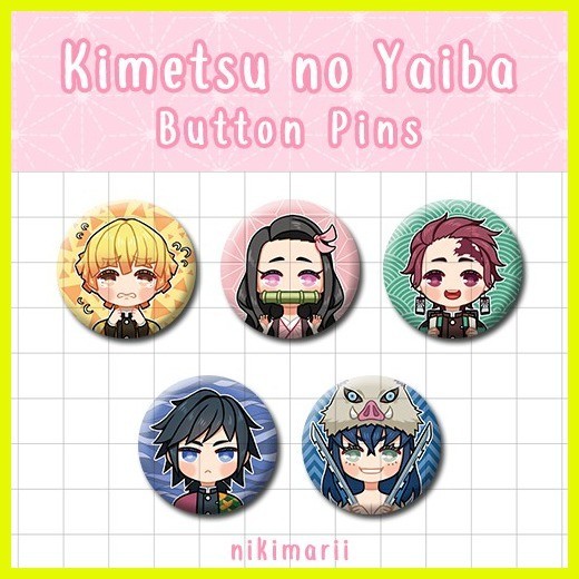 ☃ [LAST STOCK] KNY | Kimetsu no Yaiba / Demon Slayer Button Pins ...