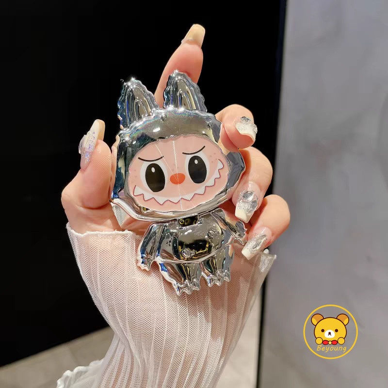 Cartoon Cute Labubu Plating Mobile Phone Holder Fashion Portable Makeup ...