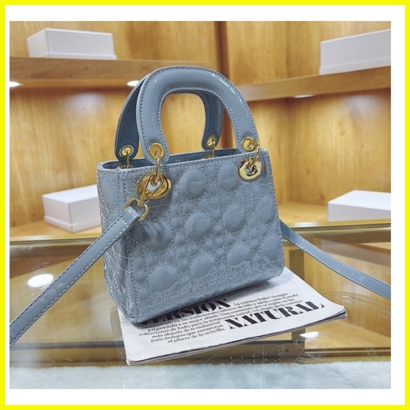 ☎ WH New Patent Leather Shiny Diana Bag mini Handbag | Shopee Philippines