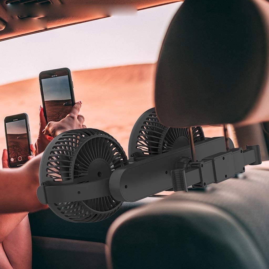 ZR For USB Fan Car Fans 360°Double Head Rotating Car Fan Desktop Fan ...