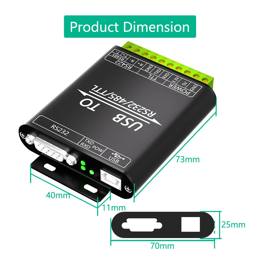 USB to RS232/485/422/TTL Converter Adapter CP2102 Chip Industrial Grade ...