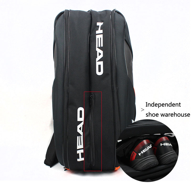 HEAD 6 Pieces Tennis Rackets Bag Hard Shell Sports Bag Large Capacity 9 ...
