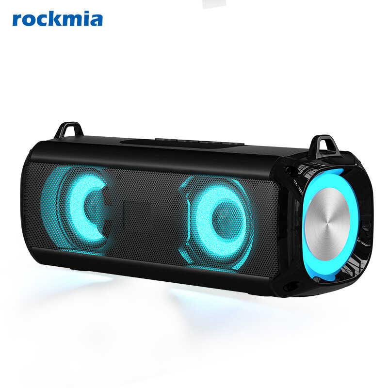 10W Mini Rockmia Portable Bluetooth Speaker RGB LED Lights Wireless ...