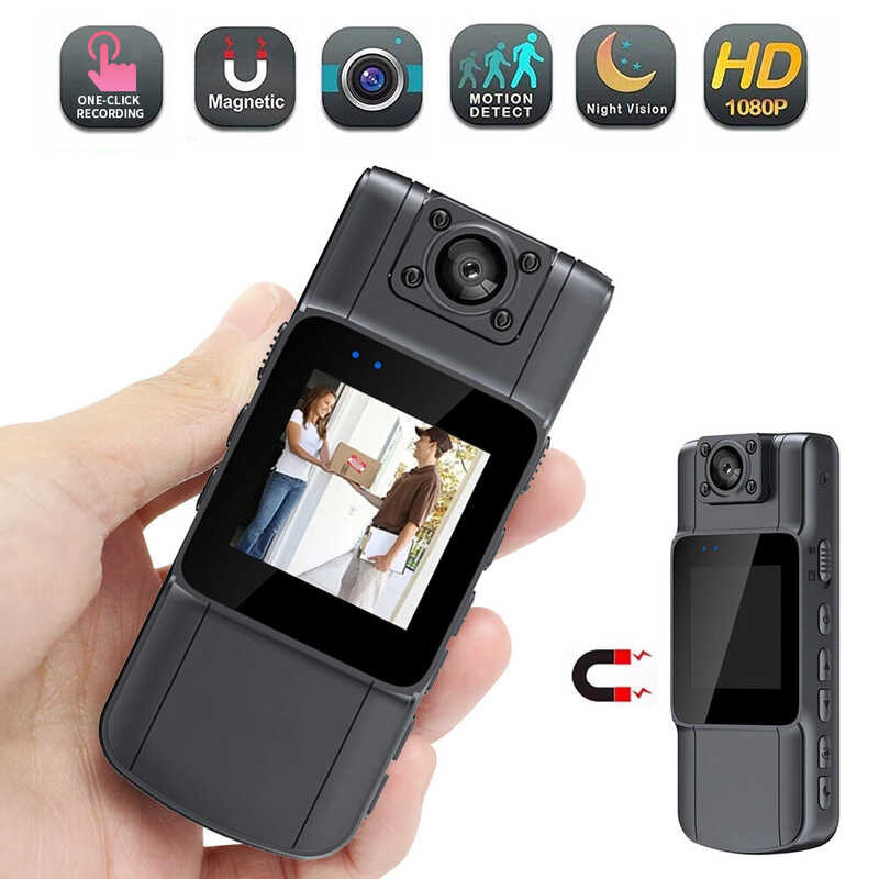 Portable 1080P HD With Bracket Wearable 180° Rotatable Lens Clip Body ...