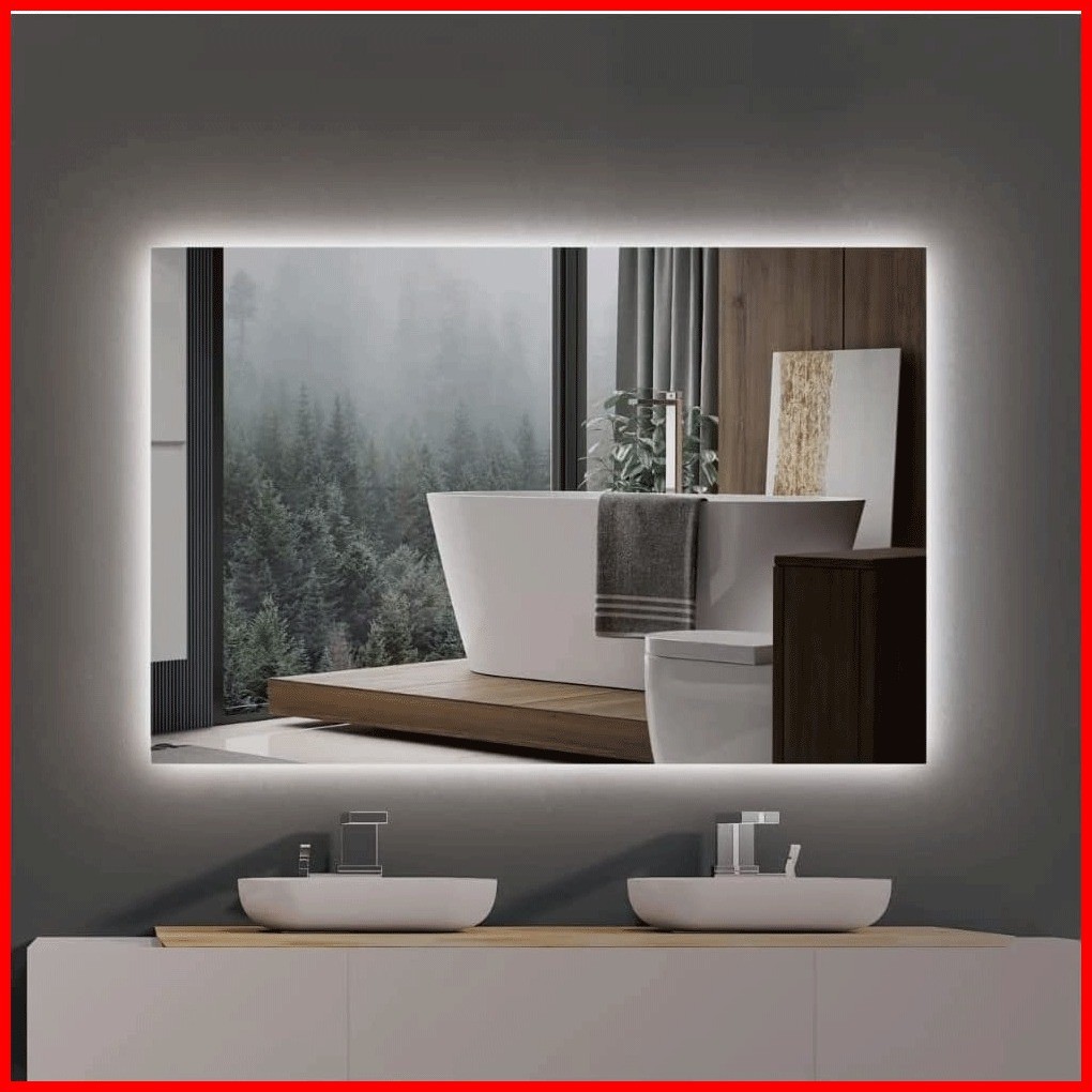 CDKS Bathroom Mirror with LED light touch button modern style backlit