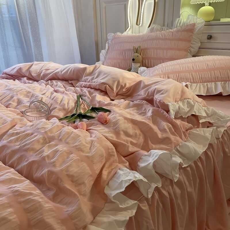Girl Heart Skirt Apat Na Bedding Princess Style Bed Sheet Silent Set