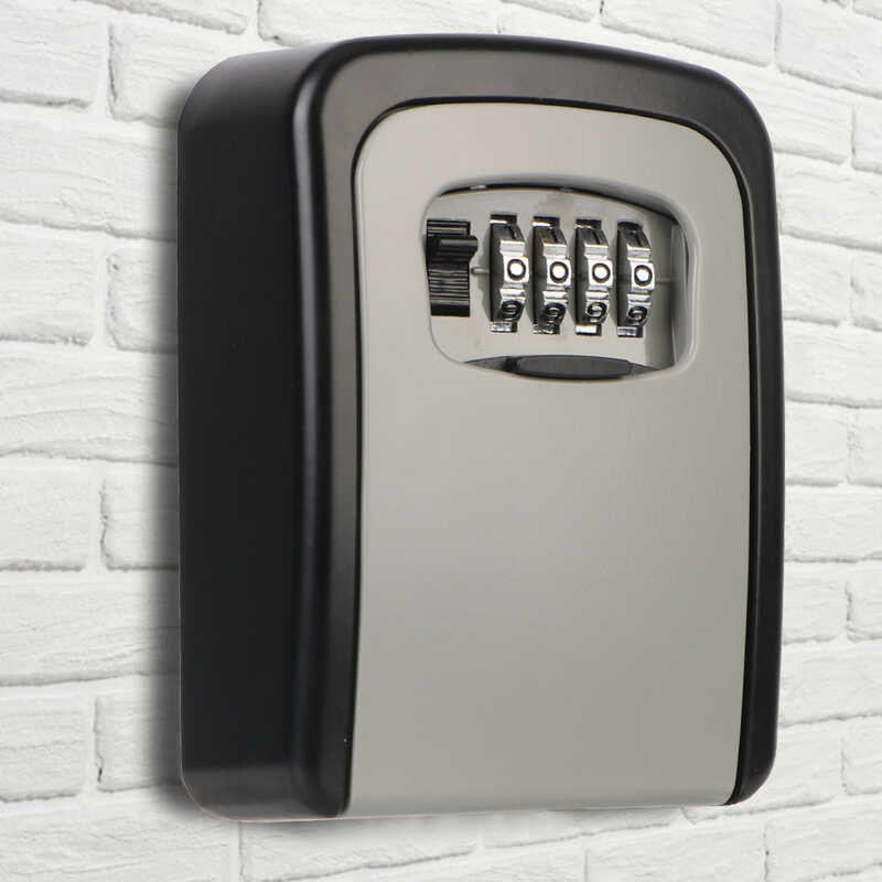 Box Home Lock Storage Wall Mounted Zinc Alloy Weatherproof Password Key ...