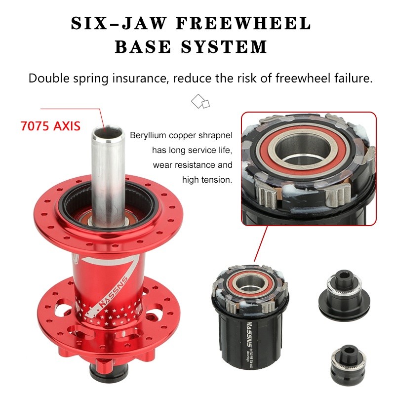 BKSTAR Bicycle Hub 32/36 Hole 6 Pawls Ultralight Hub Cassette Hub for ...