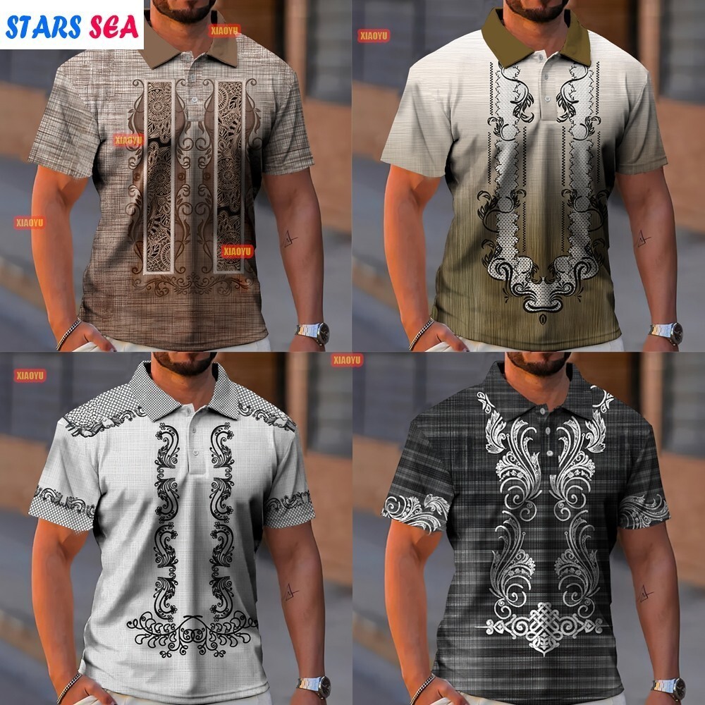 New Tagalog Polo Shirt For Men Modern Ethnic Pattern Polo Shirt Short ...