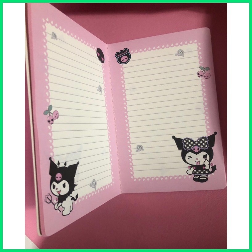 ♨ ♡ ╱ Kawaii Sanrio Notebook Kuromi Portable Coloring Page Notepad Hand ...