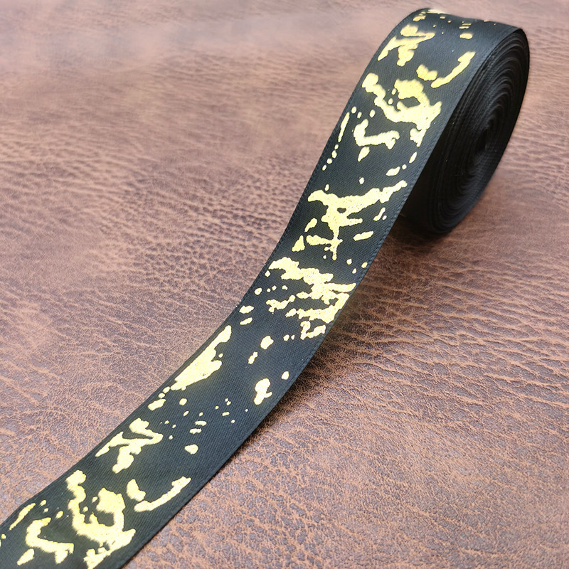 (10 yards/roll) 25mm Golden Marble Ribbon Flower Packaging Gift Box ...