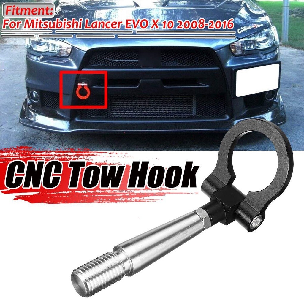 Black/Red/Blue Towing Bar For Car Track Racing CNC Tow Ring Hook Kit