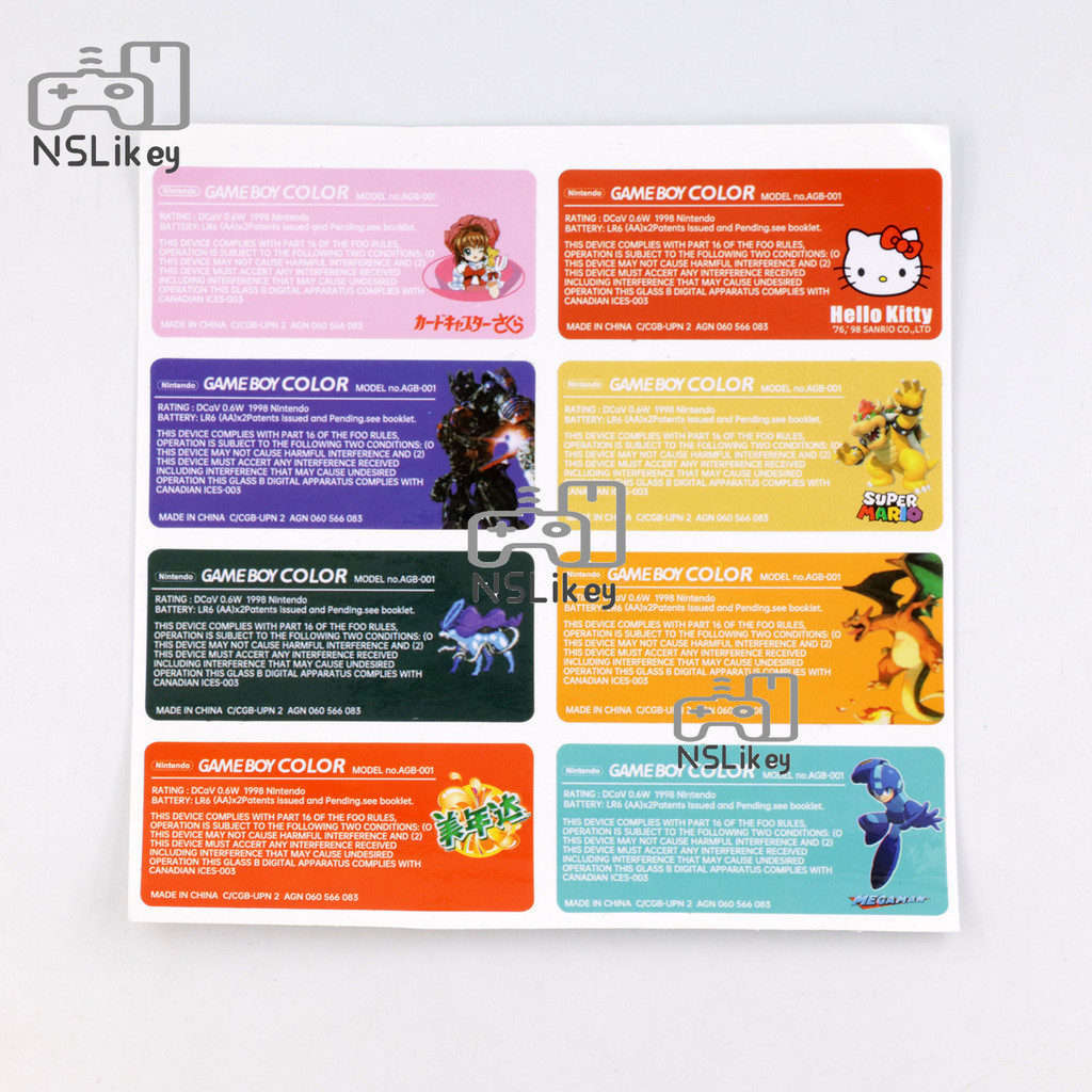 NSLikey 1set Back Tag Label Sticker Custom Design for Gameboy Color GBC ...