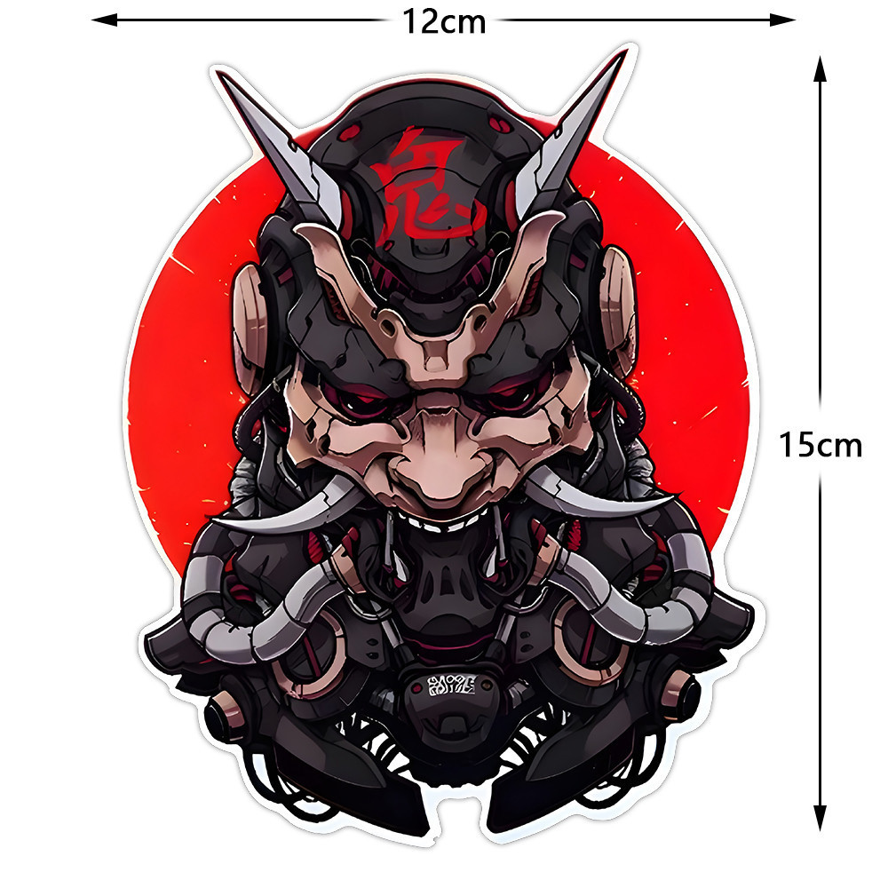 JDM Ghost Samurai Reflective Stickers Decoration Motorcycle Motorbike ...