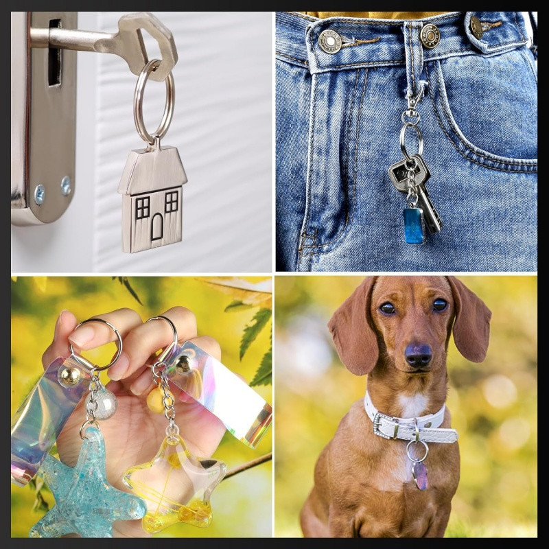 Split Metal Blank Keychain - Women Men Keyrings with Open Jump Ring ...