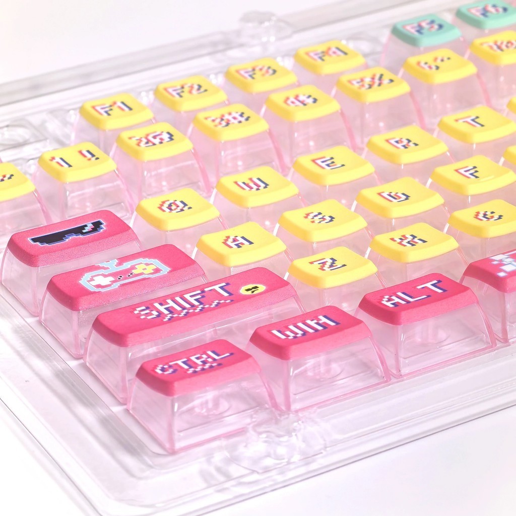 116 Keys Transparent Keycap Pudding PBT+PC ASA Pixel Game Theme For DIY ...