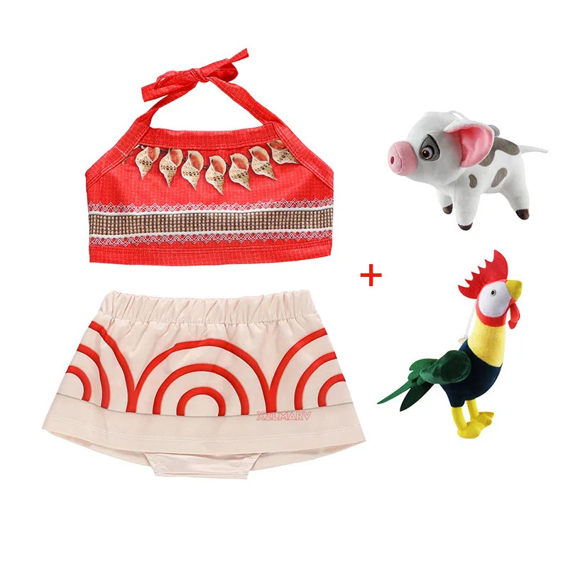 Moana Dress Costumes Cosplay Toddler girl dresses Anime Movie Moana