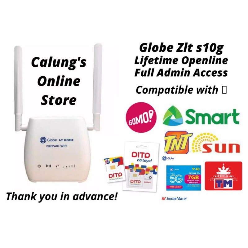 MEGASALE! Globe At Home Prepaid ZLT S10G (PERMANENT OPENLINE Full Admin ...