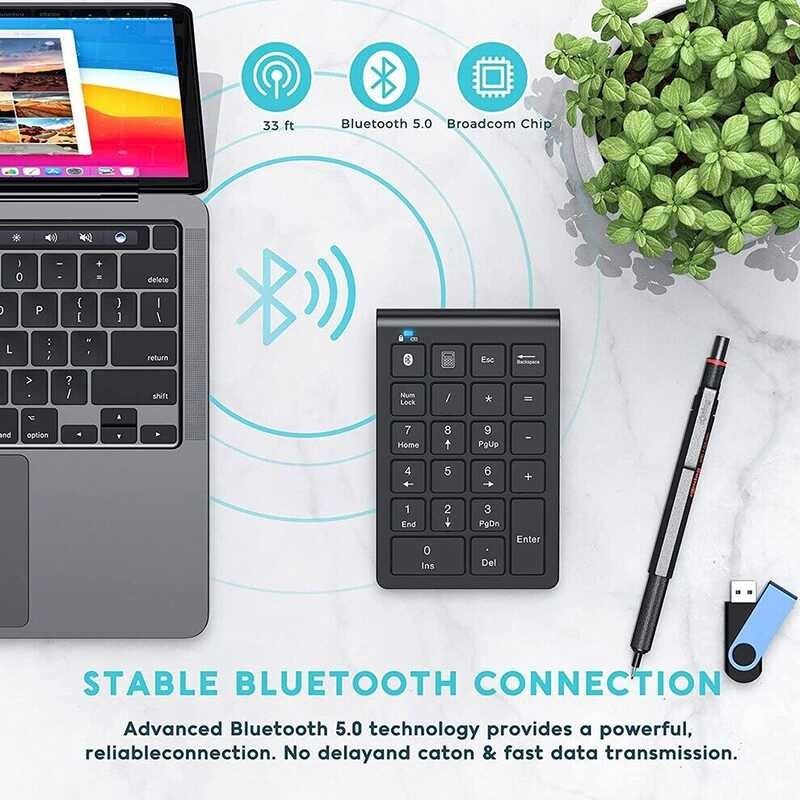 Numeric JOMAA Bluetooth Keypad Rechargeable Bluetooth Numeric 22 Keys ...