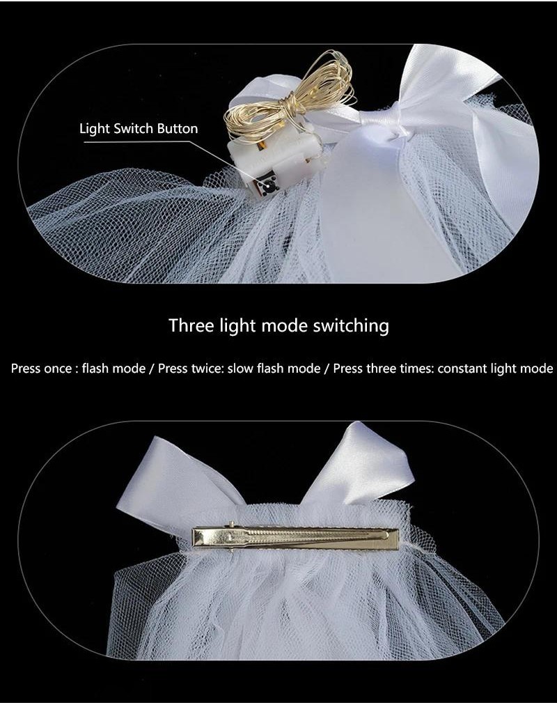 1pcs Light Up Veil For Bride Led Bridal Veil With Crowns Elegant and ...