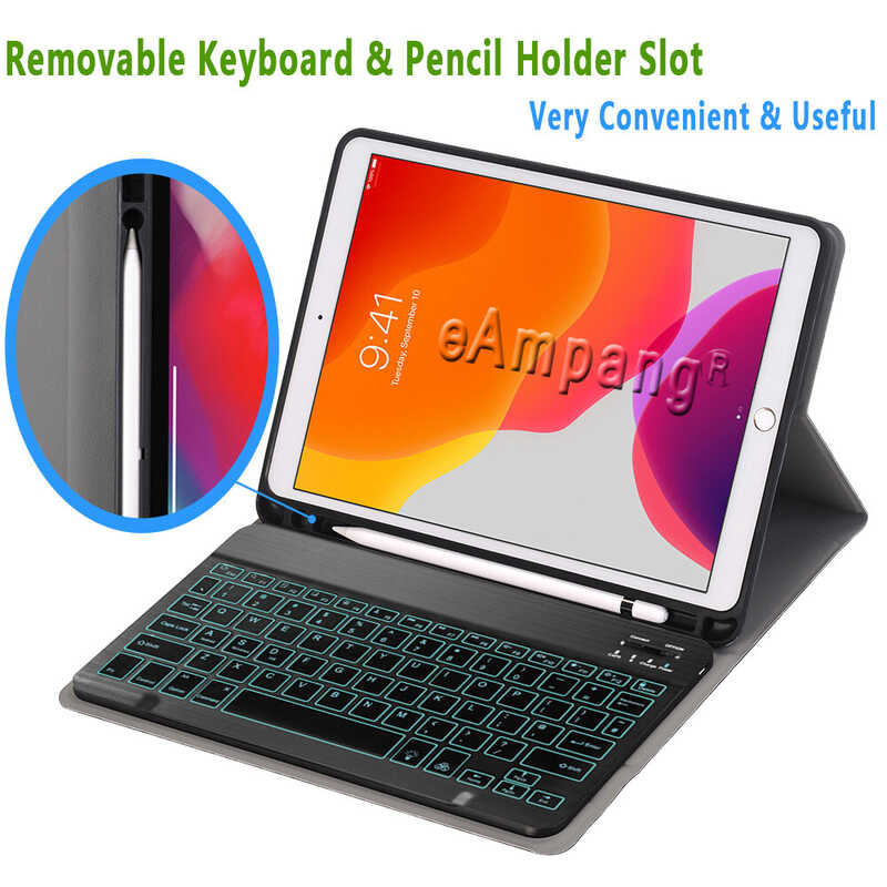 Étui Clavier Bluetooth Avec Touchpad Pour IPad Pro 12.9" 1ère/2ème Génération - AZERTY Français, Rétroéclairé, Cuir PU