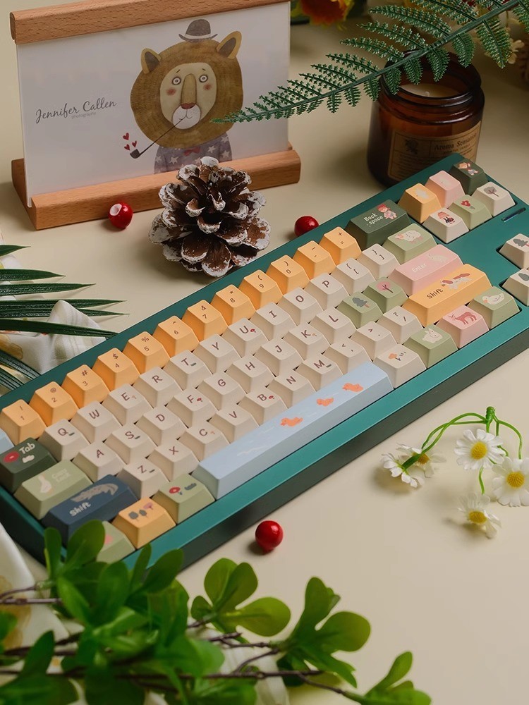 152 Keys Spring Ranch Cute PBT Keycaps 1.7mm thickness Cherry profile ...