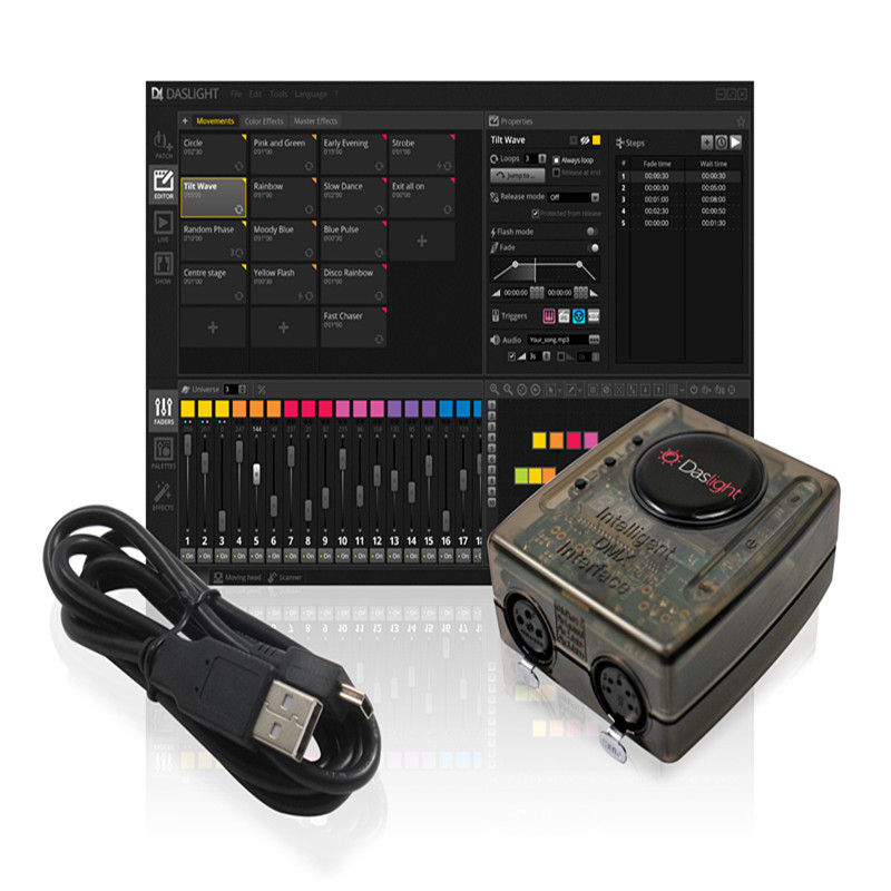 Daslight DVC4 GZM Stage Lighting Control Software 1536 CH DMX512 ...