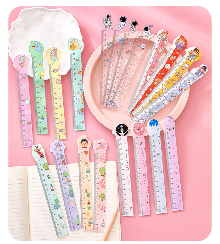 Cartoon Alien Ruler Student ins Girl Heart Scale Ruler Learning Office ...