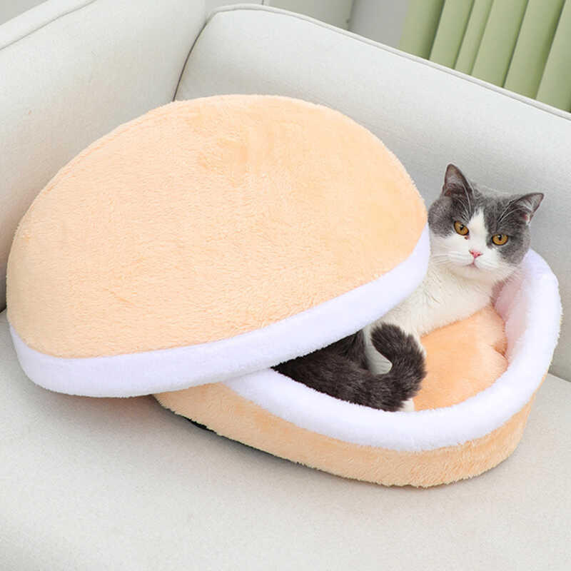 Maglikha ng Hamburger Cat Bed Sleeping Bag Sofa Mat House maikling