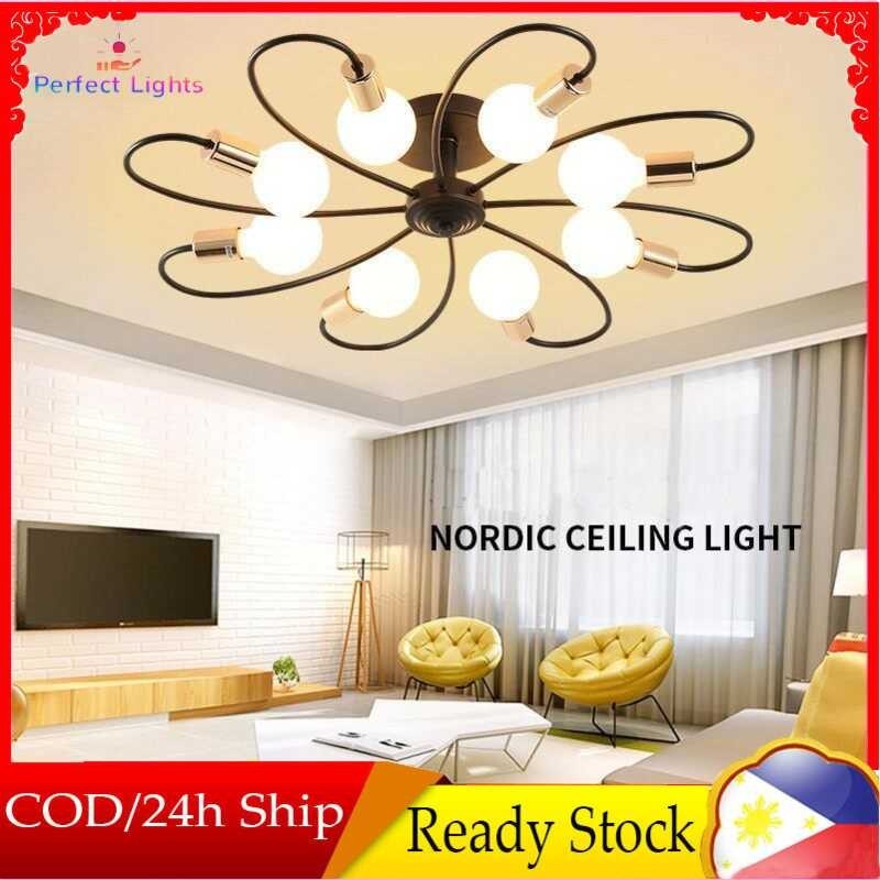 Modern Chandelier Ceiling Tricolor Drop Light Hanging Lamp para sa ...