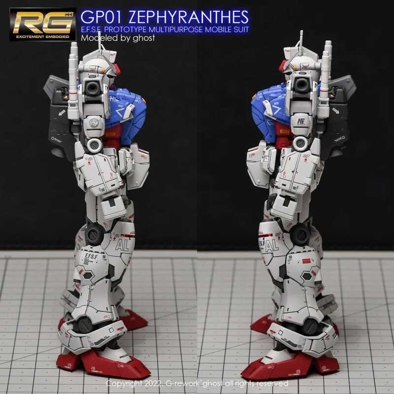 0 f3 Decals RG 1/144 Rx-78 Gp01 ZEPHYRANTHES Action Figure Assembly Kit ...