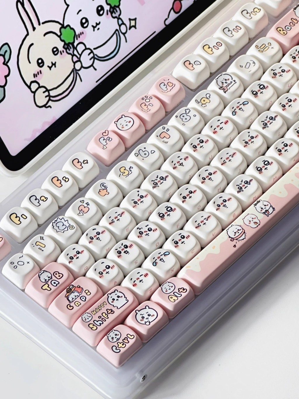 Chiikawa Pink Keycap Hachiware Usagi MOA Profile PBT Five-side Dye ...