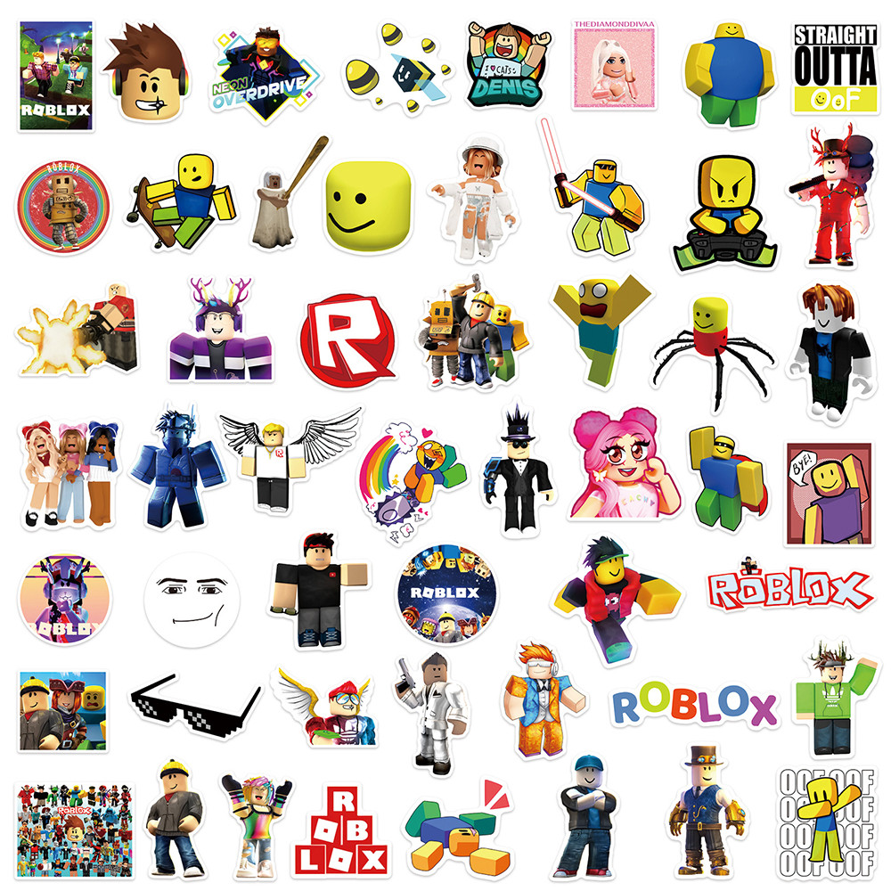 MUYA 50pcs ROBLOX Official Stickers Waterproof Vinyl Decals, Rare ...