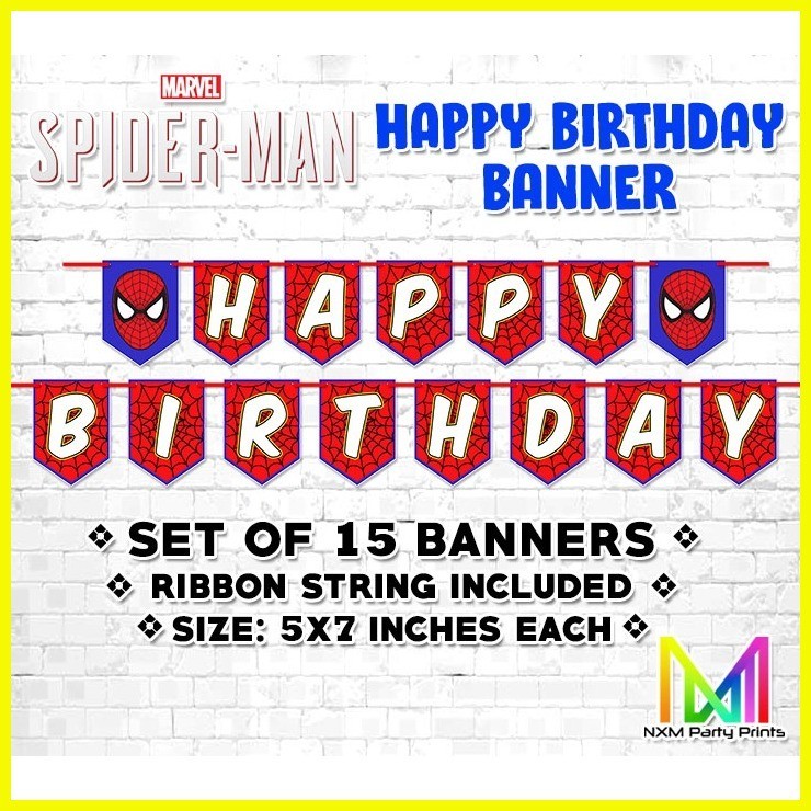 ۞ ๑ SPIDERMAN HAPPY BIRTHDAY Banner Banderitas | Shopee Philippines