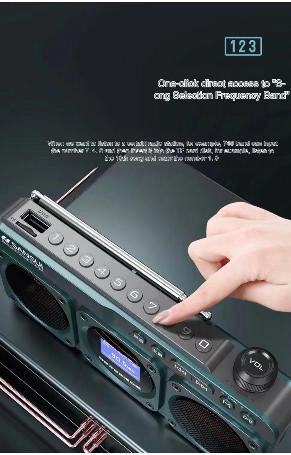 SANSUI F28 Portable FM Radio MP3 Walkman Outdoor Card Wireless ...