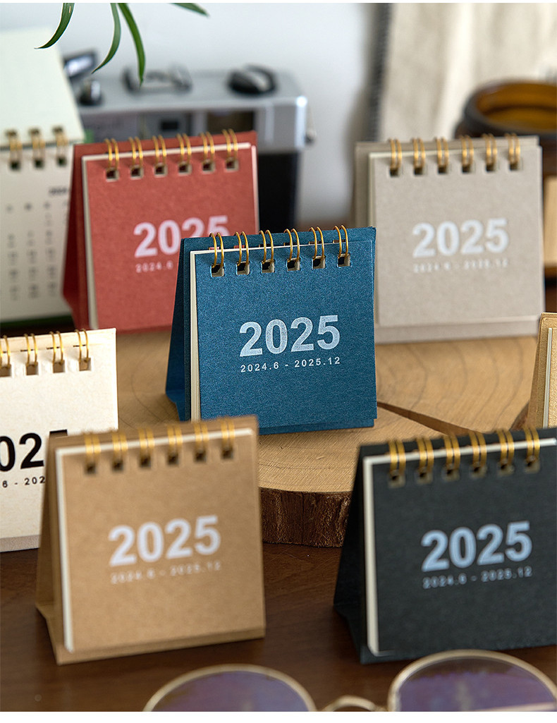 Mini Desk Calendar 2025 Small Desktop Calendar Thick Paper TwinWire