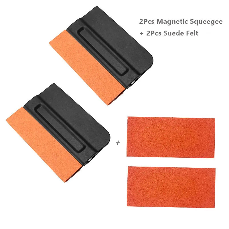 Magnetic Vinyl Wrapping Squeegee 4Inch Suede Felt Edge Tint Squeegee ...
