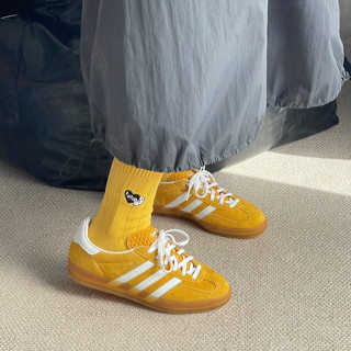 Adidas originals Gazelle Indoor yellow and white Samba casual sneakers ...