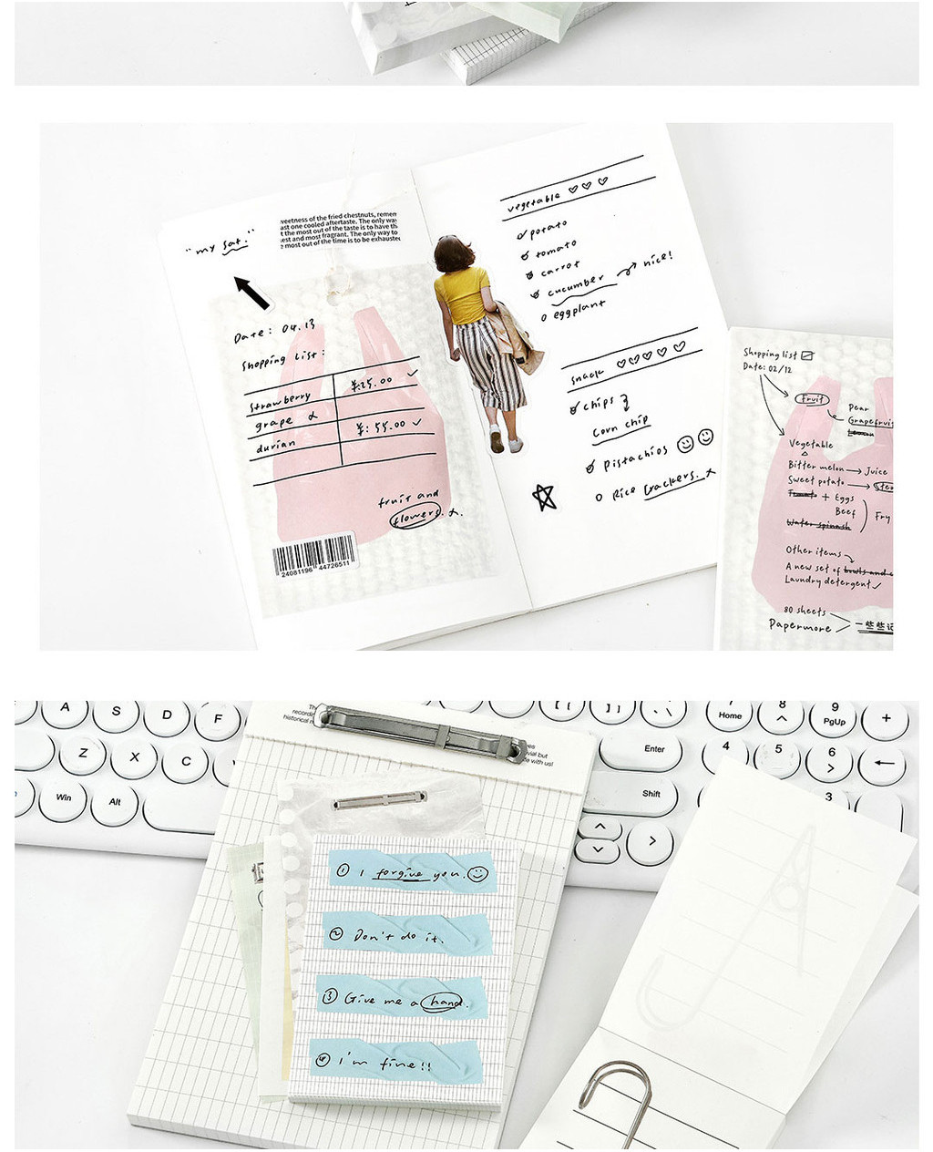 ENWEI 80 Pcs [Life Record Series] Simplicity Journal Sticky Notes ...