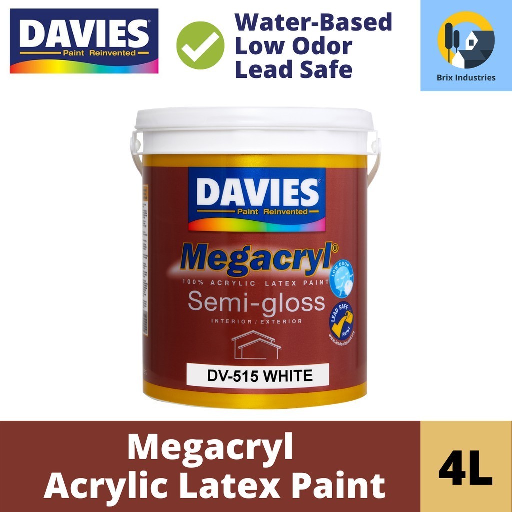 ☎ Davies Megacryl Premium Latex Paint 4 Liters (Gallon) Flat/Semi-Gloss ...