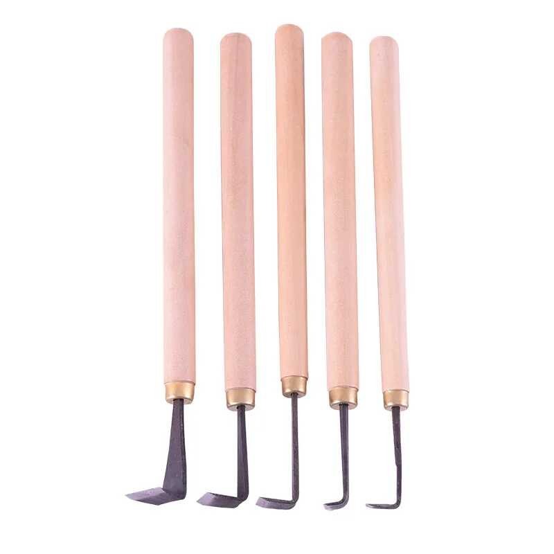 5pc 5mm-25mm Woodworking Carving 7-shaped Hook Knife Straw Handle ...