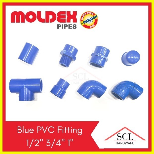 ๑ MOLDEX PVC Blue Fittings Coupling 1/2