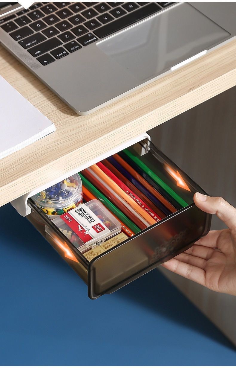Drawer storage box under the table Invisible drawer box Paste ...