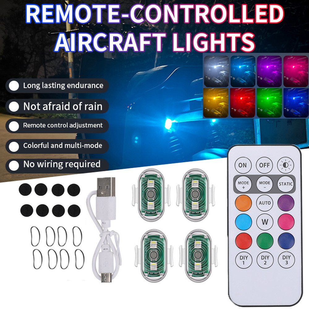 Colors Remote Rgb Led Aircraft Strobe Lights Motorcycle Lights Led