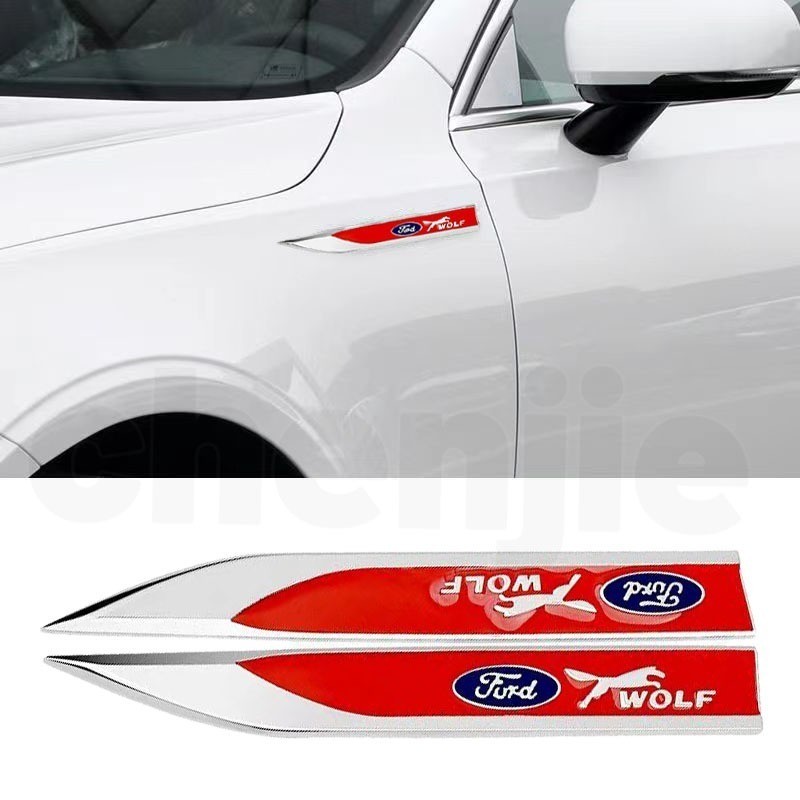 2Pcs Car Sticker Door Side Emblem 3D Metal Leaf Label decoration ...